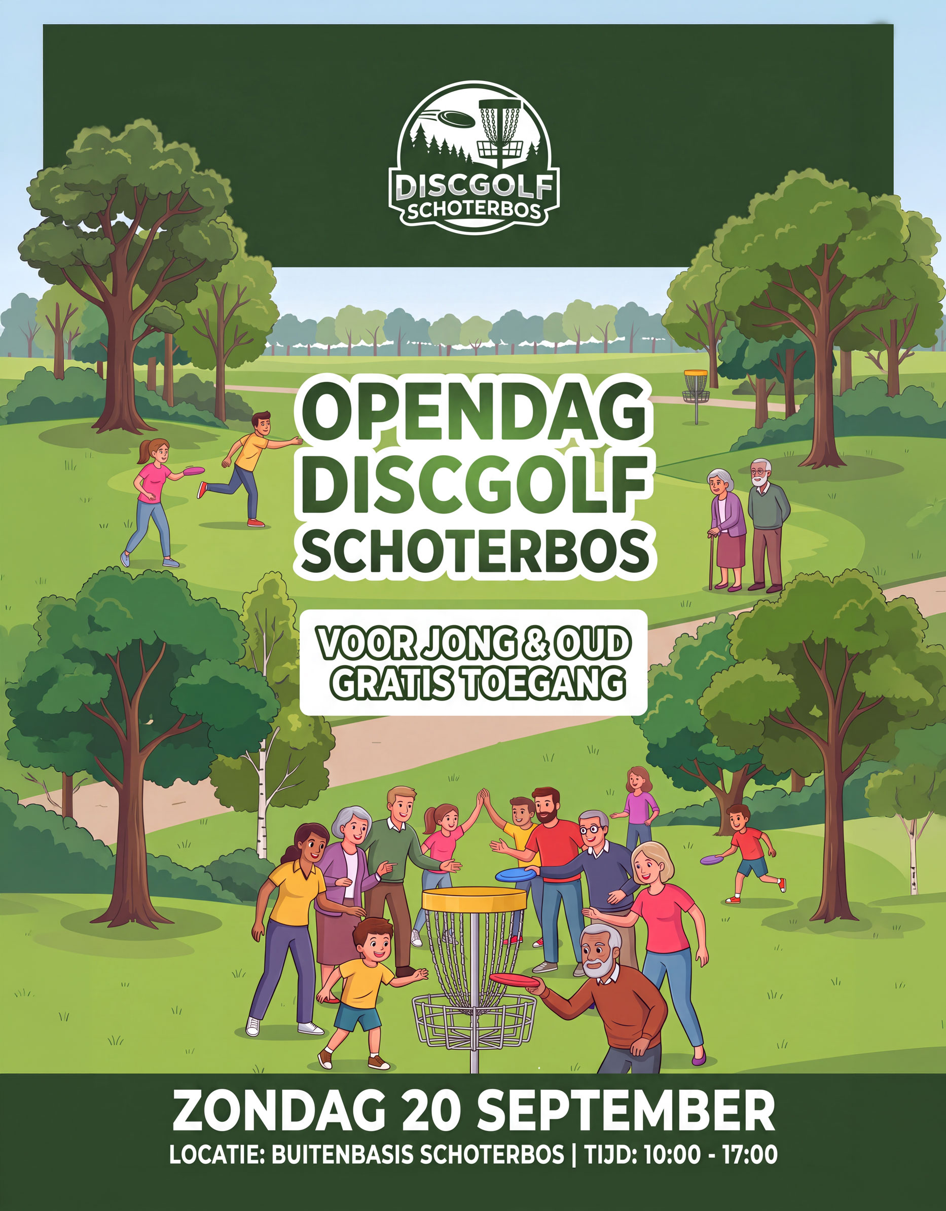Poster Open Dag Discgolf Schoterbos 20 september